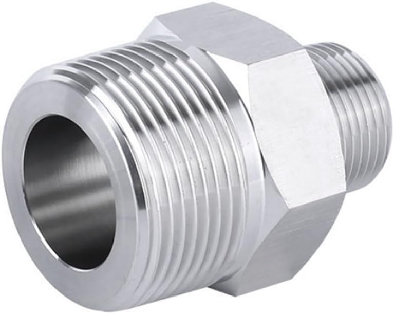 Pysrych Avanty Stainless Steel 304 Forged Pipe Fitting Reducing Hex Nipple 1" NPT Male x 3/4" NPT Male Straight Connector Adapter 3000psi - Image 2